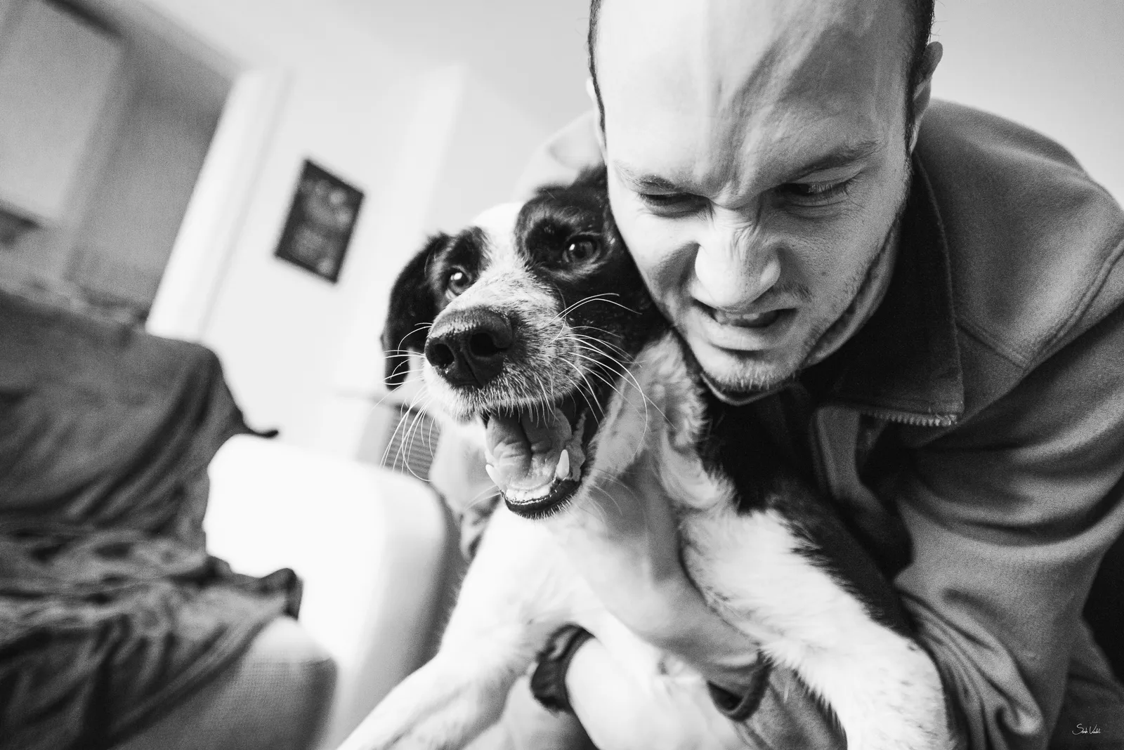 Carlo und Christian beim Spielen (Carlo hat gewonnen)